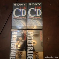 Cine: 4 CINTAS VHS PRECINTADAS SONY E-180 Y SANYO E-240. Lote 316439413