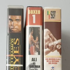 Cine: LOTE 3 VHS BOXEO: CUANDO ERAMOS REYES, MOHAMED ALI, LOS MEJORES K.O.'S DE LA HISTORIA DEL BOXEO