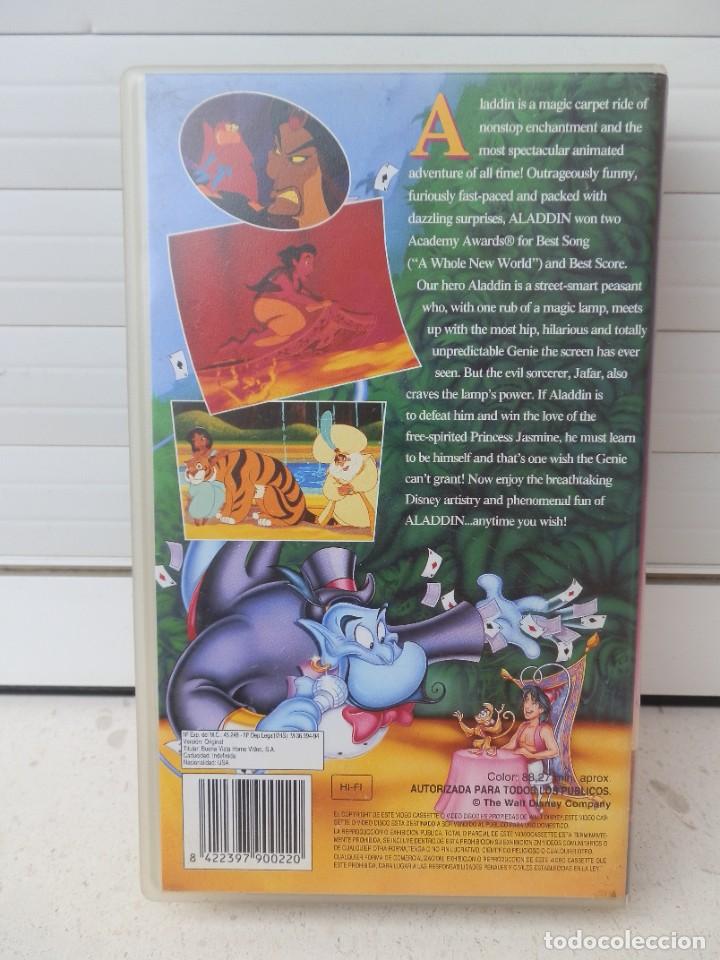 Cine: PELICULA EN VHS DE DISNEY CLASSICS ALADD&Iacute;N. VERSI&Oacute;N ORIGINAL. - Foto 2