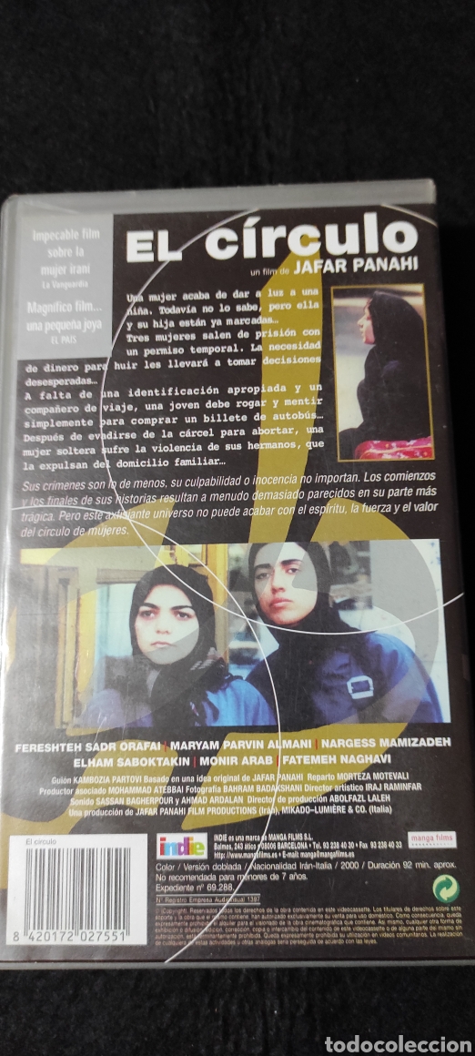Cine: El c&iacute;rculo. Jafar Panahi. VHS - Foto 2
