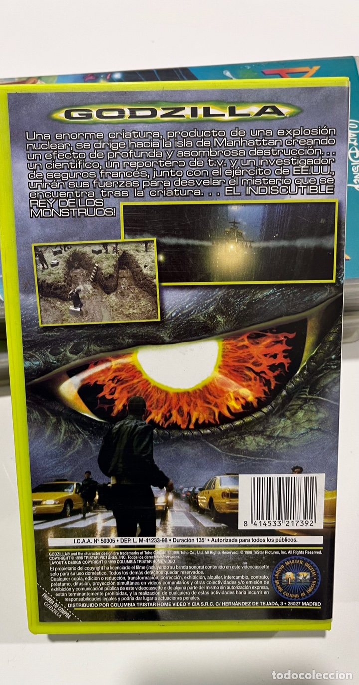 Cine: GODZILLA pel&iacute;cula VHS - Foto 2
