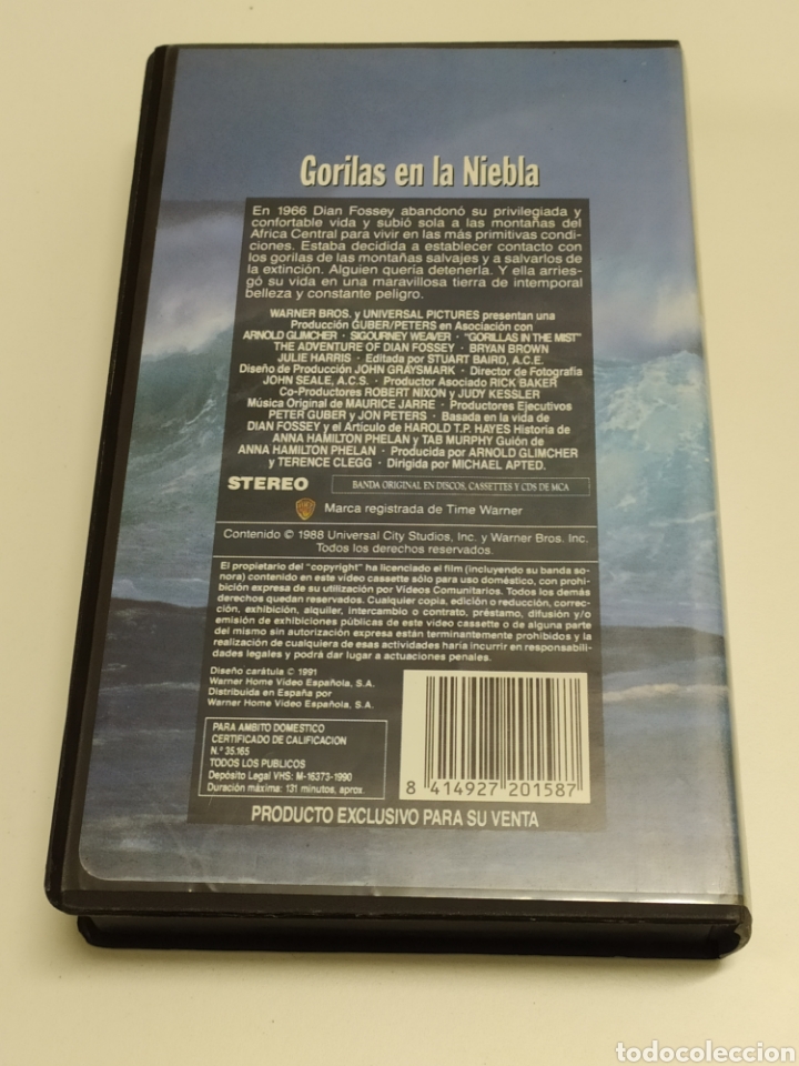 Cine: GORILAS EN LA NIEBLA - VHS - Foto 3