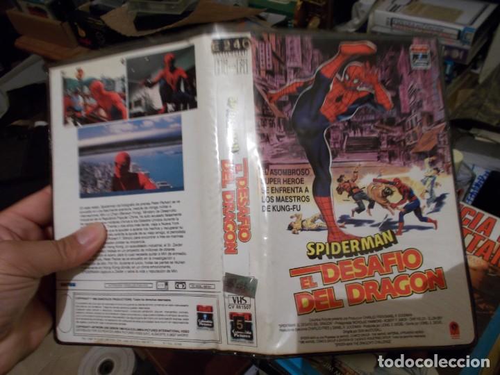 Cine: SPIDERMAN EL DESAFIO DEL DRAGON VHS&iexcl;&iexcl;&iexcl; PELICULA GRAVADA &iexcl;&iexcl;,,,,CARATULA DE VIDEO CLUB ,