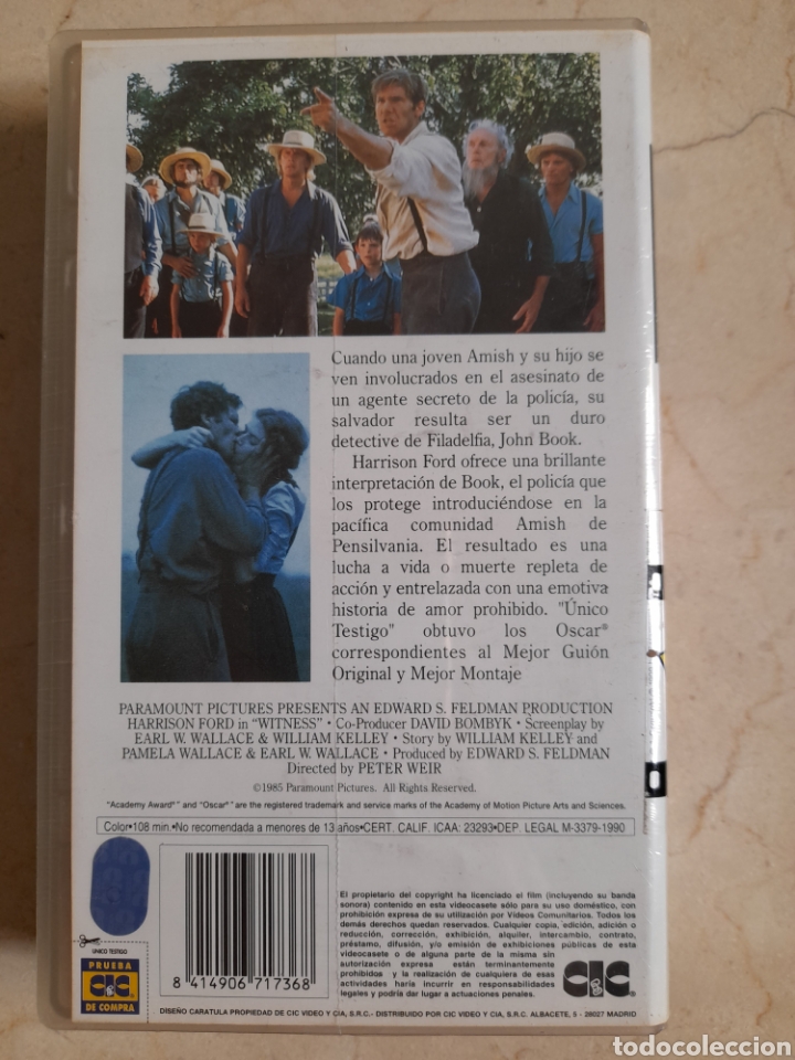Cine: VHS Unico testigo. Precintada - Foto 3
