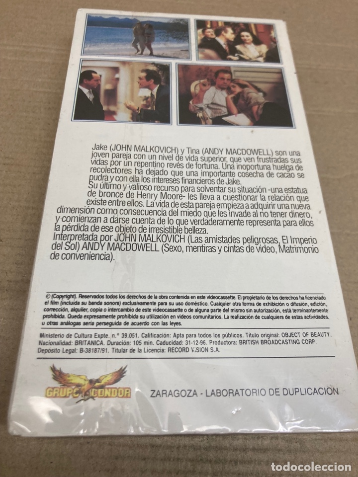 Cine: Pel&iacute;cula Objeto de seducci&oacute;n VHS - Foto 2