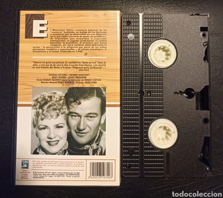 Cine: VHS LA DILIGENCIA - JOHN FORD - Foto 2
