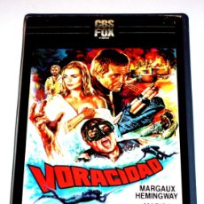 Cine: VORACIDAD (1979) - ANTONIO MARGHERITI LEE MAJORS KAREN BLACK MARGAUX HEMINGWAY JAMES FRANCISCUS VHS. Lote 366329181