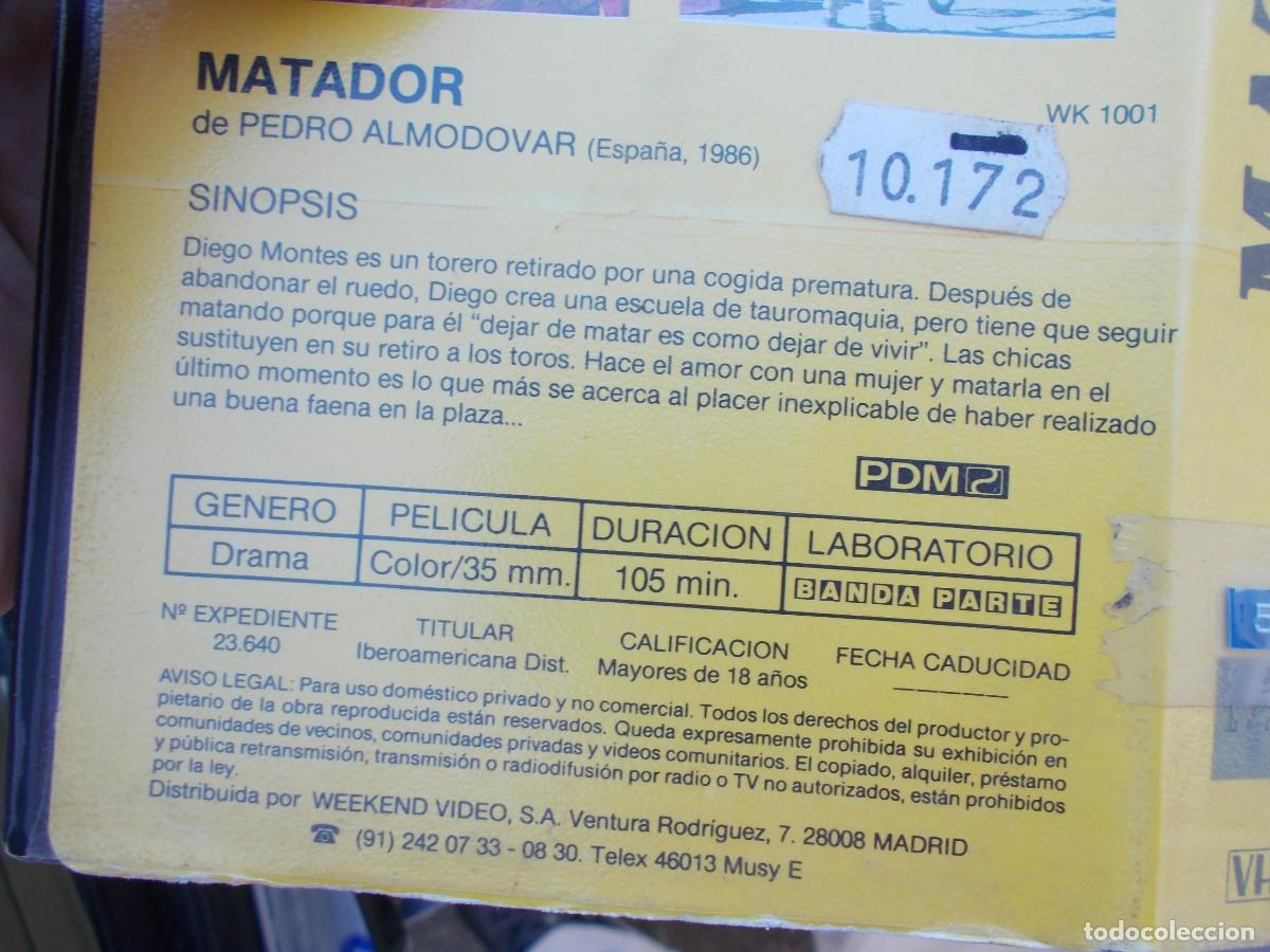 Cine: MATADOR (VHS) - Foto 5