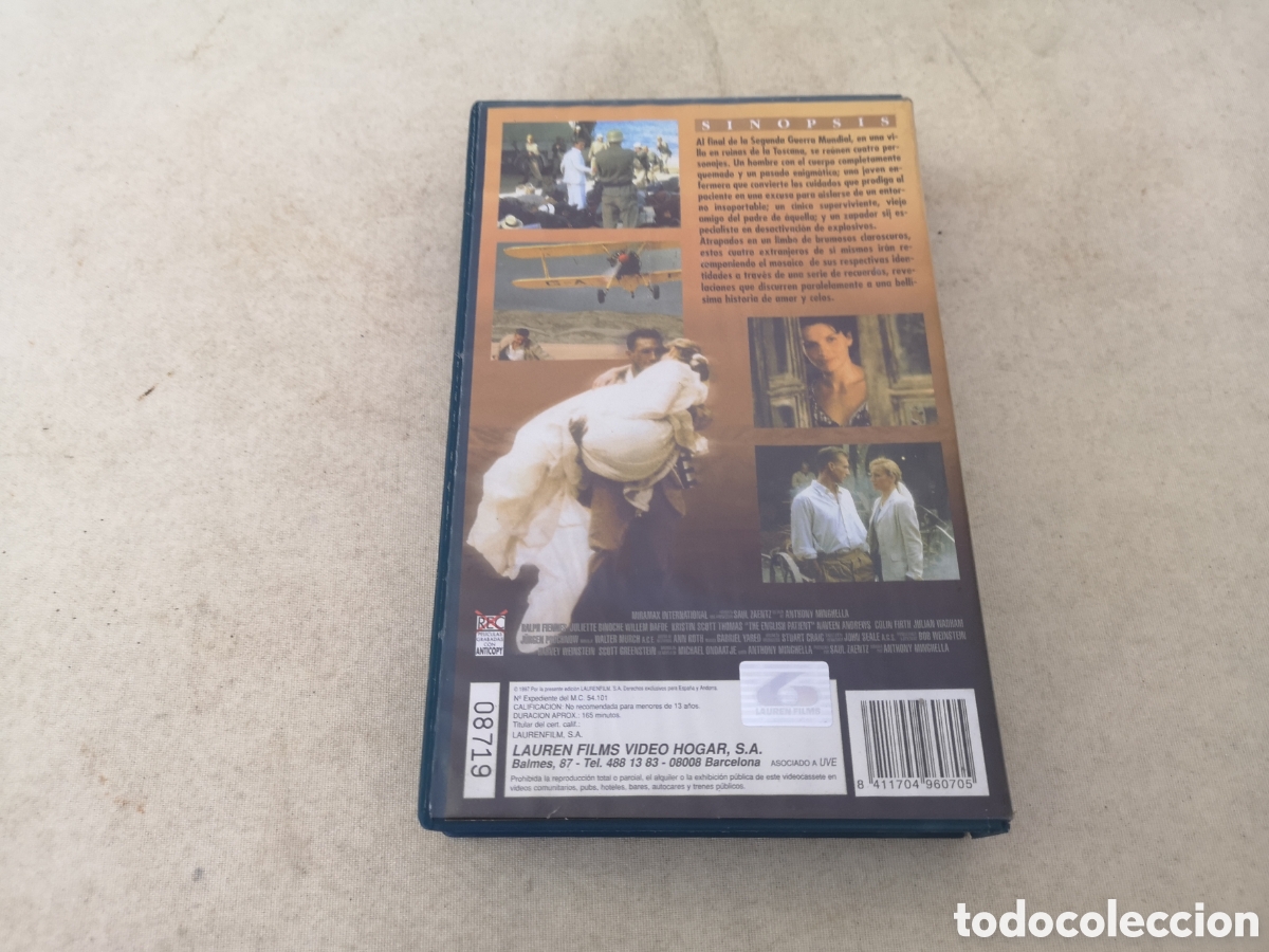Cine: El Paciente Ingl&eacute;s VHS - Foto 4