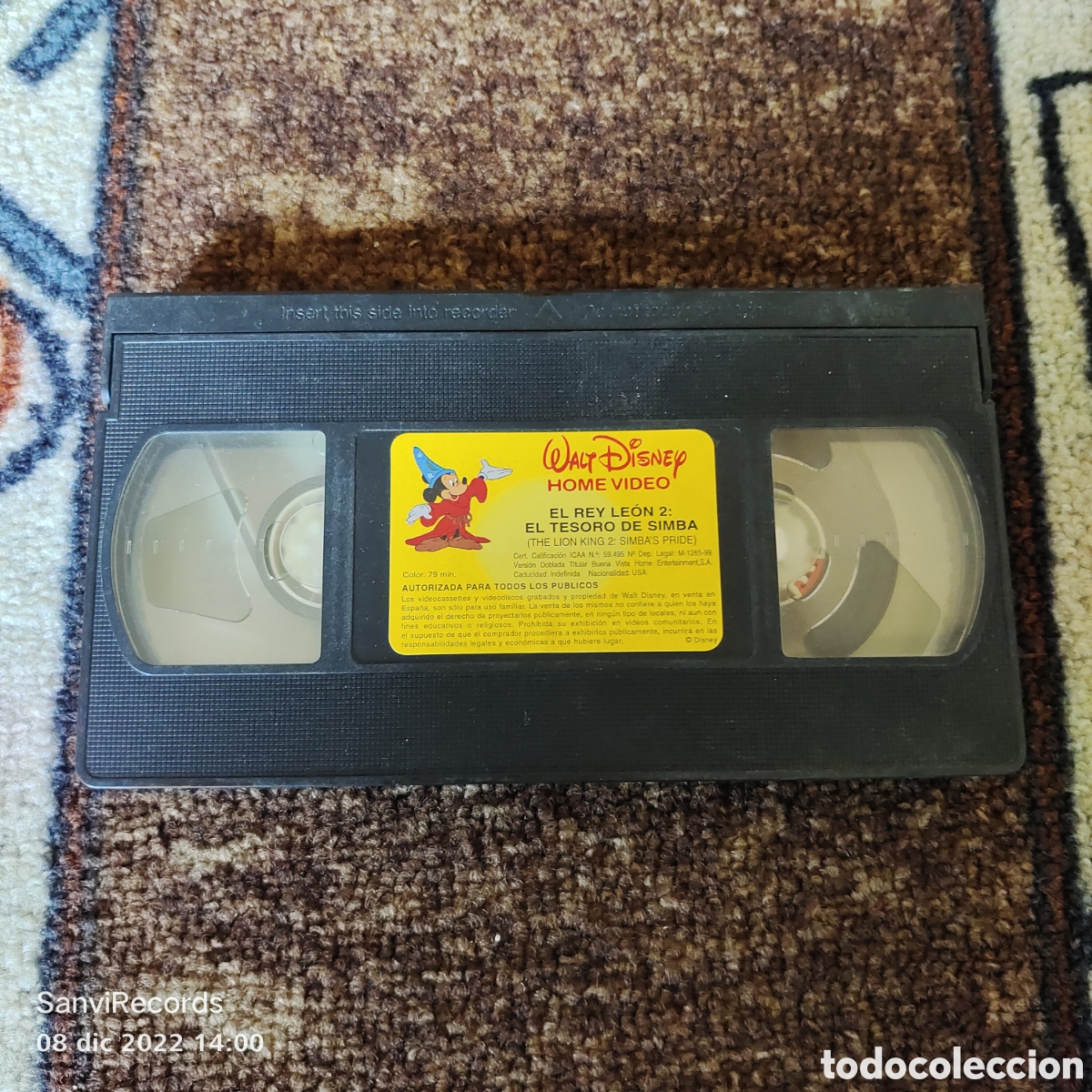 Cine: PEL&Iacute;CULA VHS: EL REY LE&Oacute;N 2, EL TESORO DE SIMBA (WALT DISNEY HOME VIDEO)