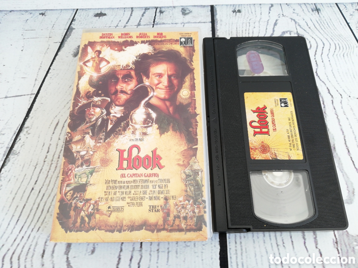 Cinema: VHS HOOK EL CAPIT&Aacute;N GARFIO. 1992. CASTELLANO. CAJA R&Iacute;GIDA. ORIGINAL.