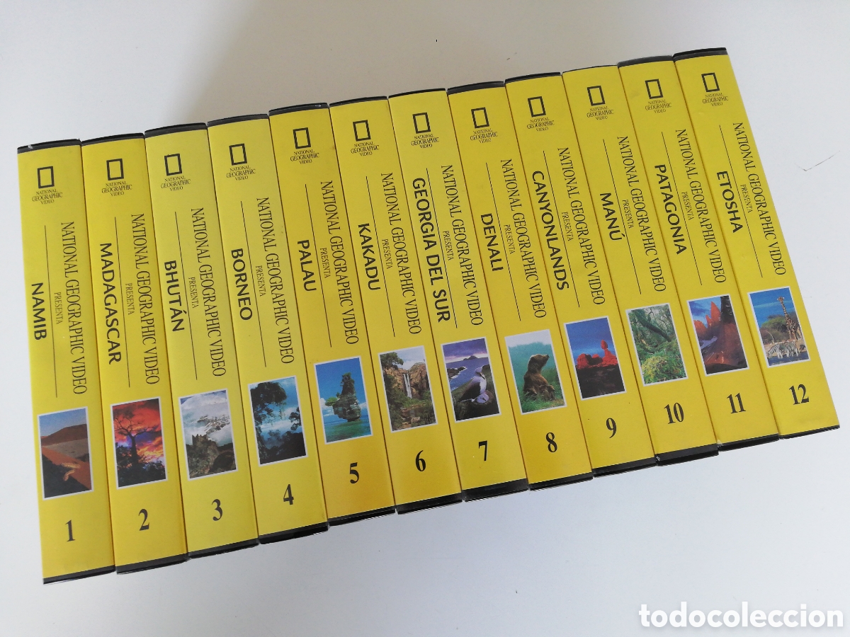 Cine: VHS COLECCI&Oacute;N PARA&Iacute;SOS NATURALES NATIONAL GEOGRAPHIC 12 N&Uacute;MS. A&Ntilde;OS 90. CASTELLANO. ORIGINALES.
