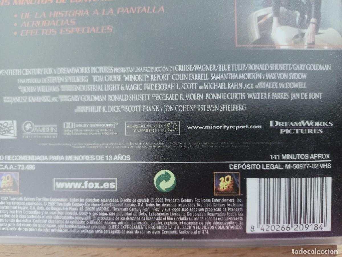 Cine: MINORITY REPORT - ESTUCHE - VHS - Foto 11