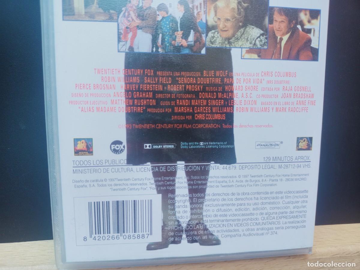 Cine: SE&Ntilde;ORA DOUBTFIRE - 1994 - EN ESTUCHE . VHS - Foto 7