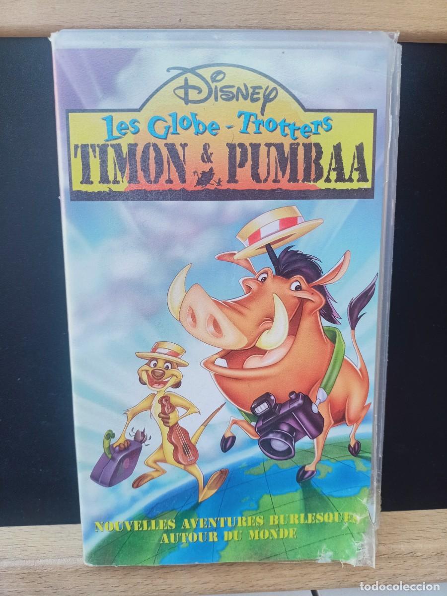Cine: TIMON & PUMBA - TIM&Oacute;N Y PUMBA EN FRANC&Eacute;S - LES GLOBE TROTTERS - WALT DISNEY - EN ESTUCHE - VHS