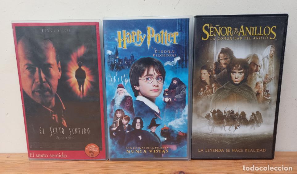 Cine: EL SEXTO SENTIDO + EL SE&Ntilde;OR DE LOS ANILLOS + HARRY POTTER, 3 PELICULAS, VIDEOS VHS