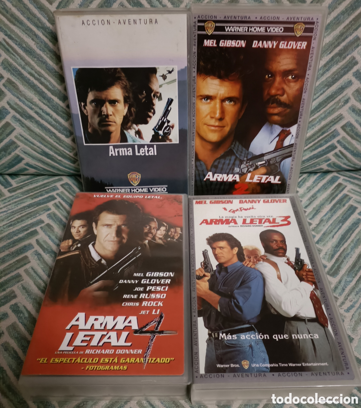 Cinema: 4 VHS Arma Letal (Colecci&oacute;n Completa) 1,2,3 y 4.