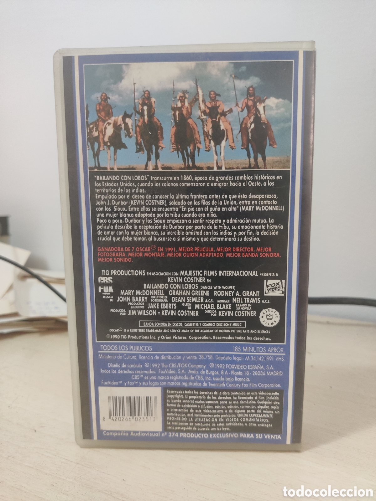 Cine: VHS BAILANDO CON LOBOS - Foto 3