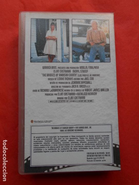 Cine: VHS LOS PUENTES DE MADISON - Foto 2