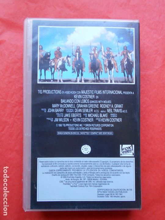 Cine: VHS BAILANDO CON LOBOS - Foto 2