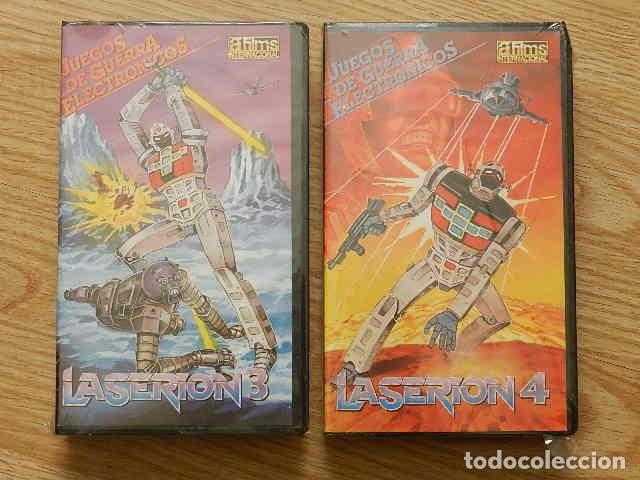 Cinema: Lote 2 VHS LASERION 3 y 4 JUEGOS DE GUERRA ELECTRONICOS DIBUJOS robot A UNO FILMS INTERNACIONAL