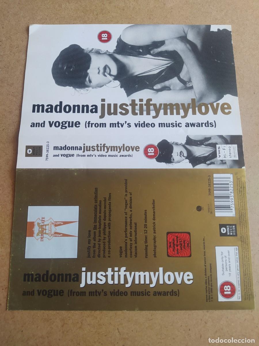 Cine: Caratula vhs - Madonna justifymylove and vogue