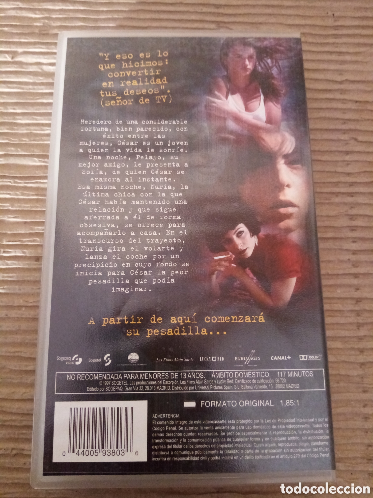 Cine: Abre los ojos. VHS - Foto 3