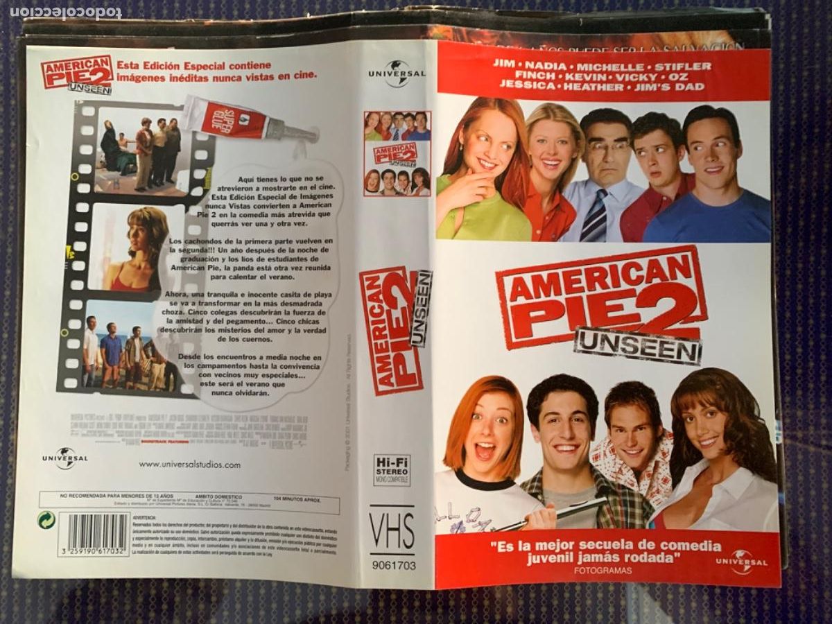 Cine: American Pie 2 (Solo car&aacute;tula original VHS)