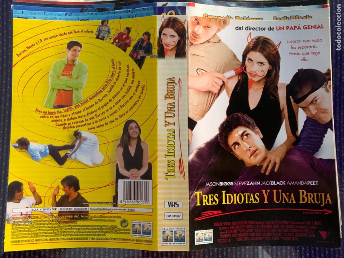 Cine: Tres idiotas y una bruja (Solo car&aacute;tula original VHS)