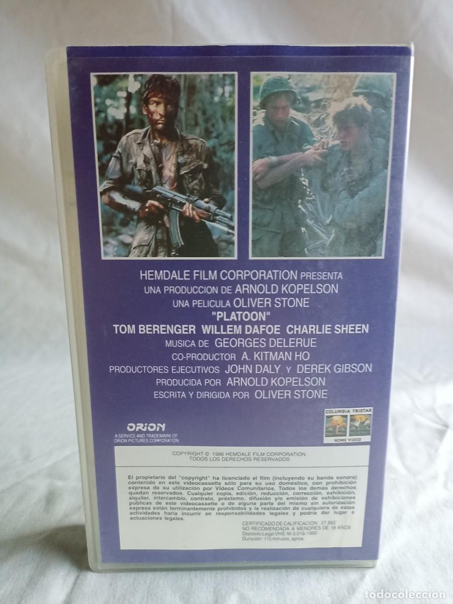 Cine: Platoon, pel&iacute;cula en vhs de 1990 - Foto 4