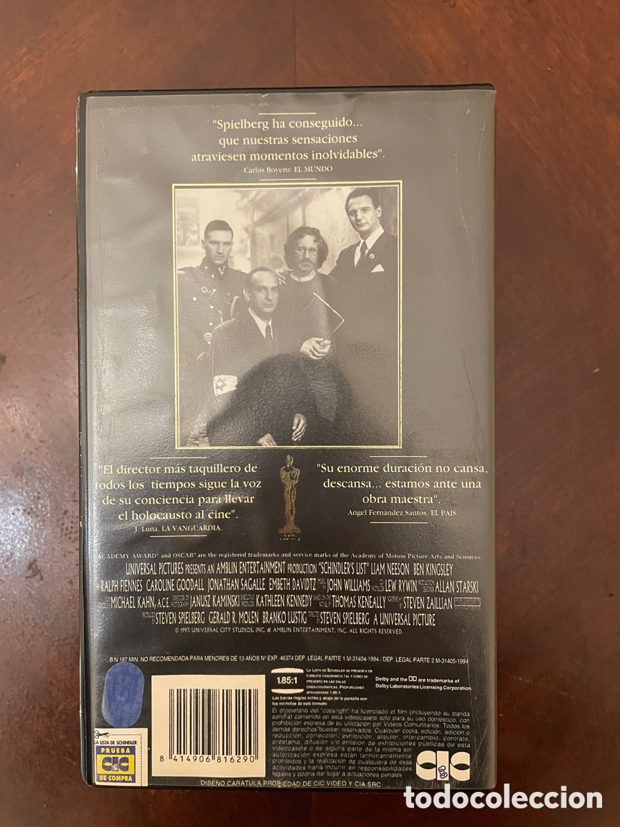 Cine: La lista de schindler VHS - Foto 2