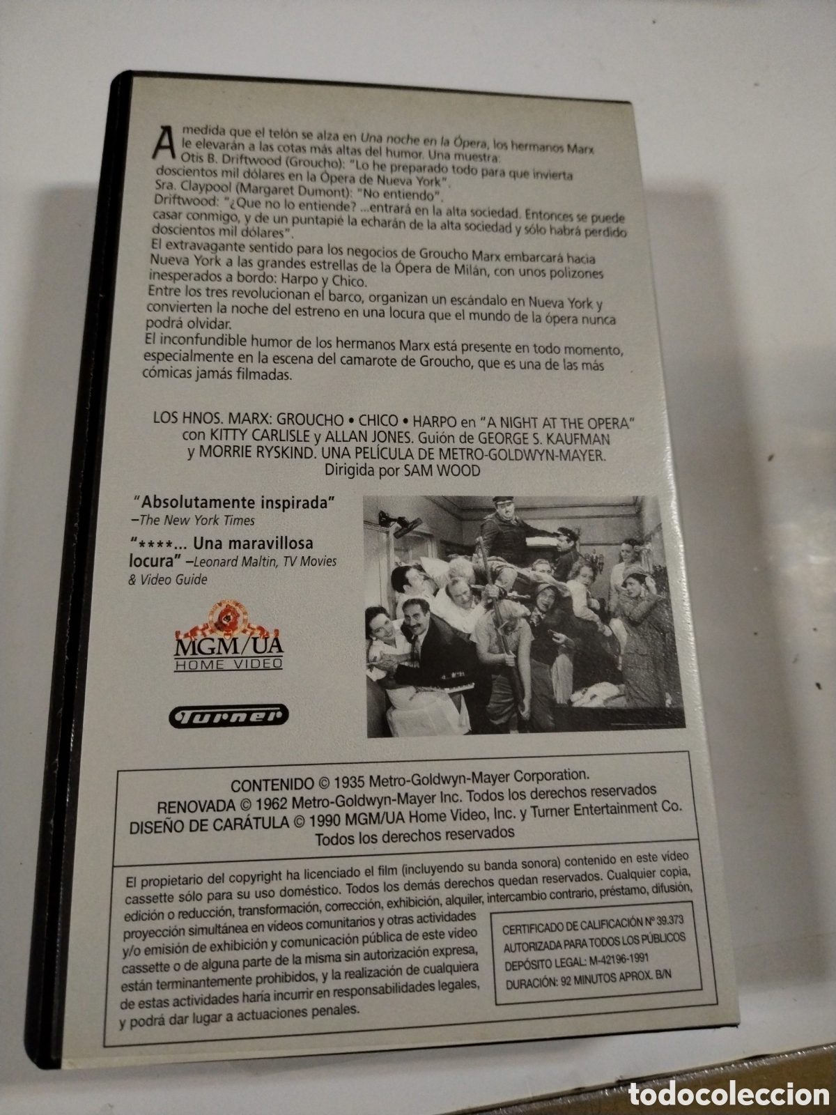 Cine: Una noche en la &oacute;pera. VHS - Foto 2
