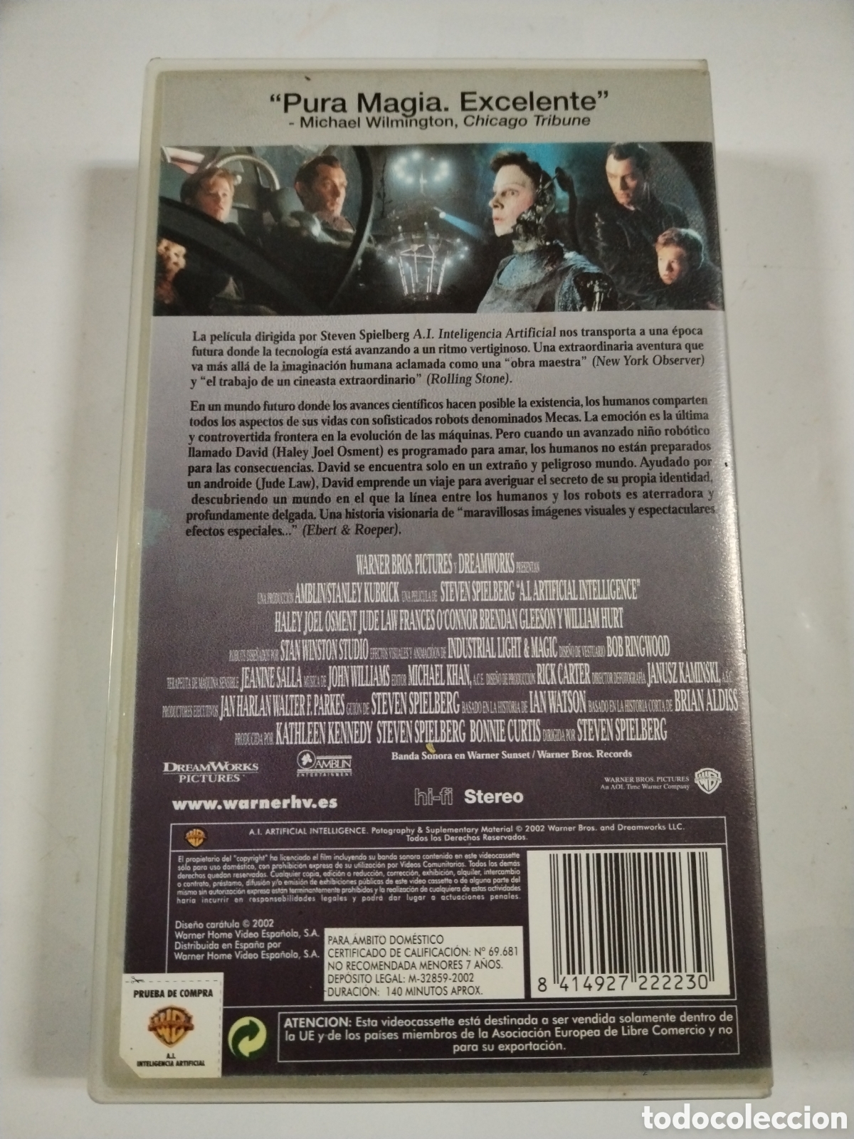 Cine: A.I. : INTELIGENCIA ARTIFICIAL. VHS - Foto 2