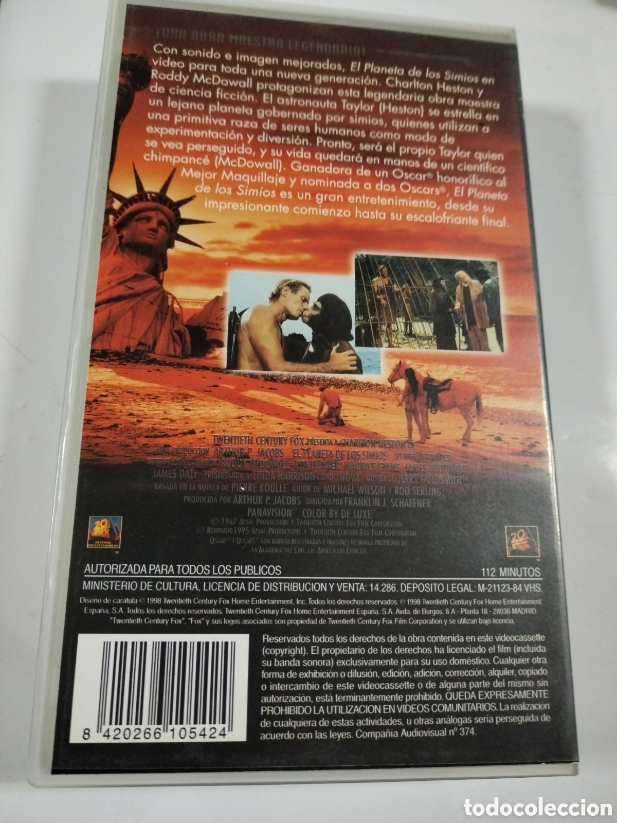 Cine: El planeta de los simios. VHS - Foto 2