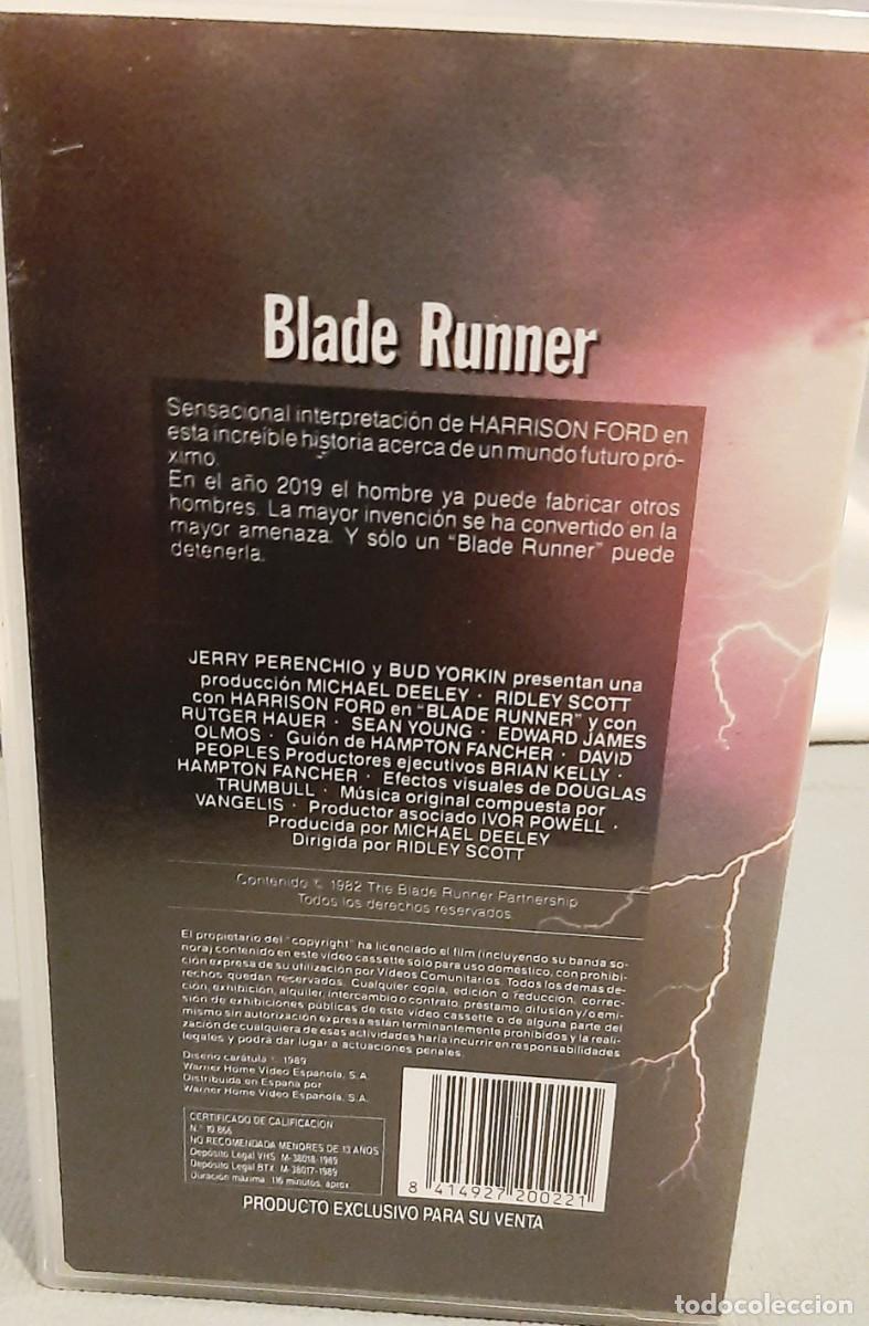 Cine: Blade Runner. VHS de Ridley Scott - Foto 2