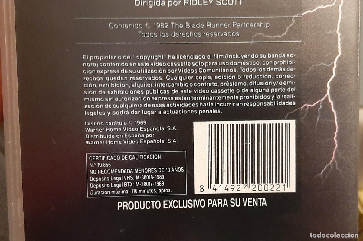 Cine: Blade Runner. VHS de Ridley Scott - Foto 3