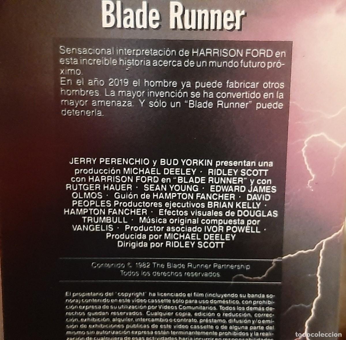Cine: Blade Runner. VHS de Ridley Scott - Foto 4