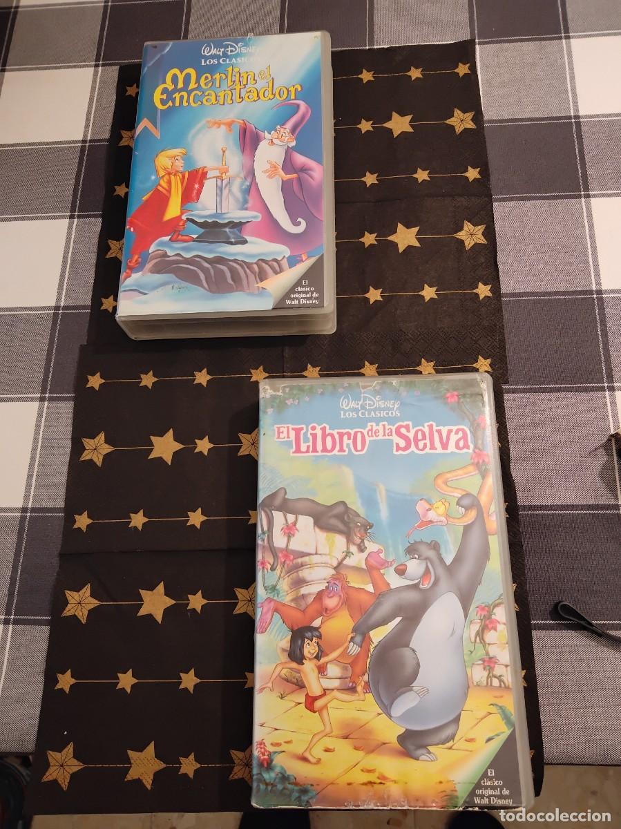 Cine: DOS PELICULAS VHS DE DISNEY ORIGINALES MERLIN Y EL LIBRO DE LA SELVA