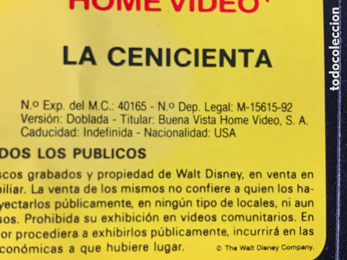 Cine: 01_ VHS La Cenicienta Disney - Foto 4
