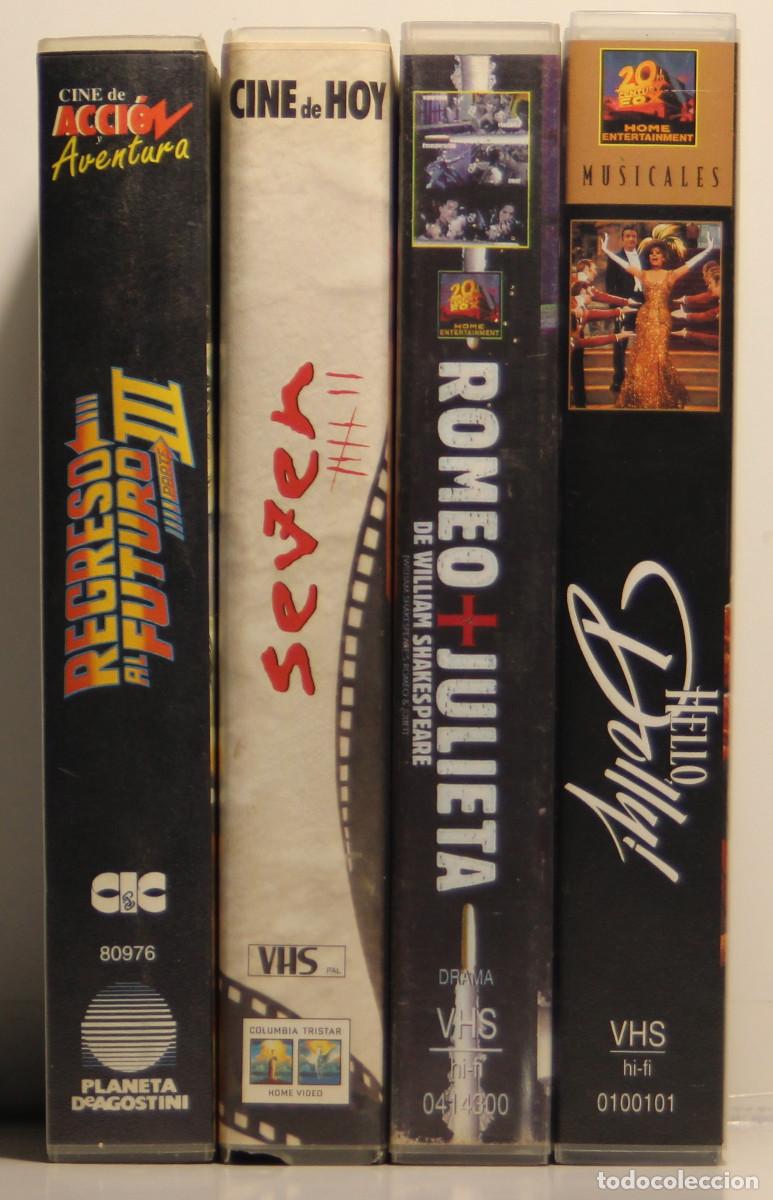 Cine: VHS 4 peliculas-regreso al futuro III-seven-romeo+julieta-hello Dolly