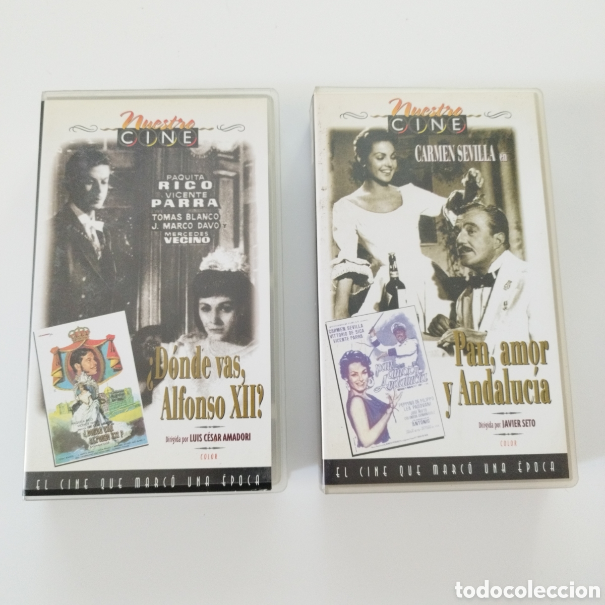 Cine: 2 VHS / NUESTRO CINE / DONDE VAS ALFONSO XII / PAN, AMOR Y ANDALUC&Iacute;A. /