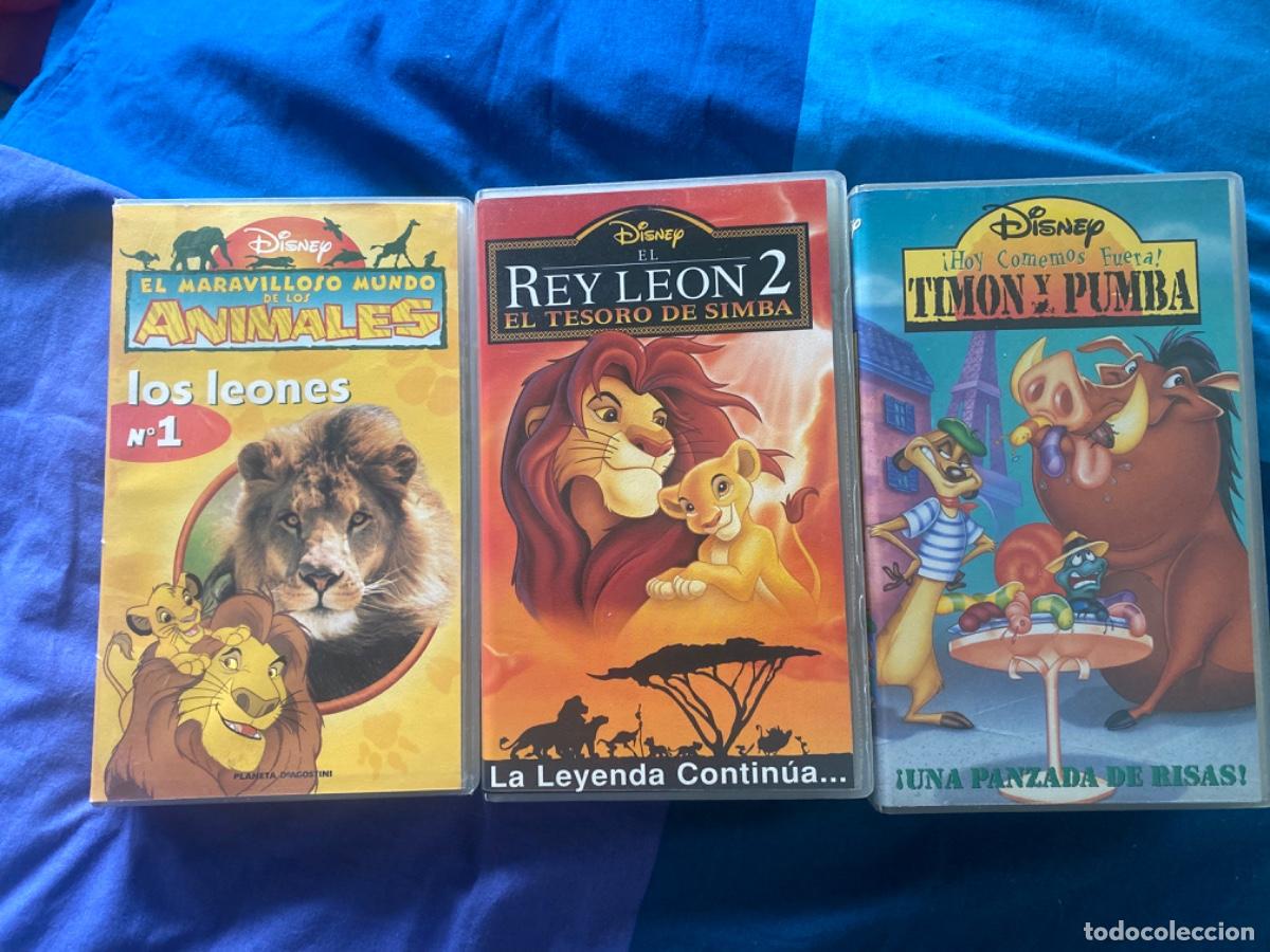 Cine: Pack de pel&iacute;cula VHS REY LE&Oacute;N 2, TIM&Oacute;N Y PUMBA y EL MARAVILLOSO MUNDO DE LOS ANIMALES (LOS LEONES)