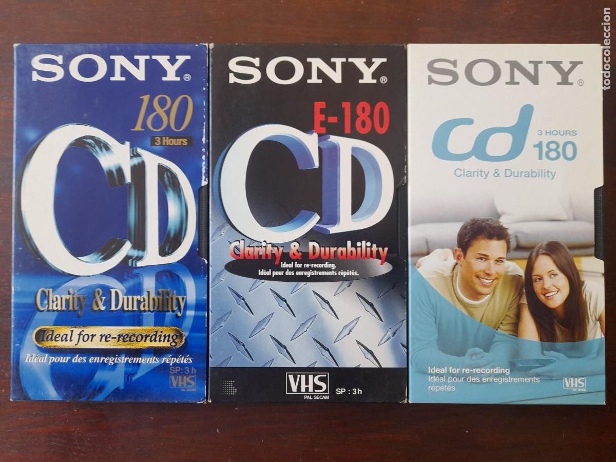 Cine: Una cinta VHS para grabar marca SONY 180 minutos, a&ntilde;os 80/90&acute;s, tres modelos a elegir