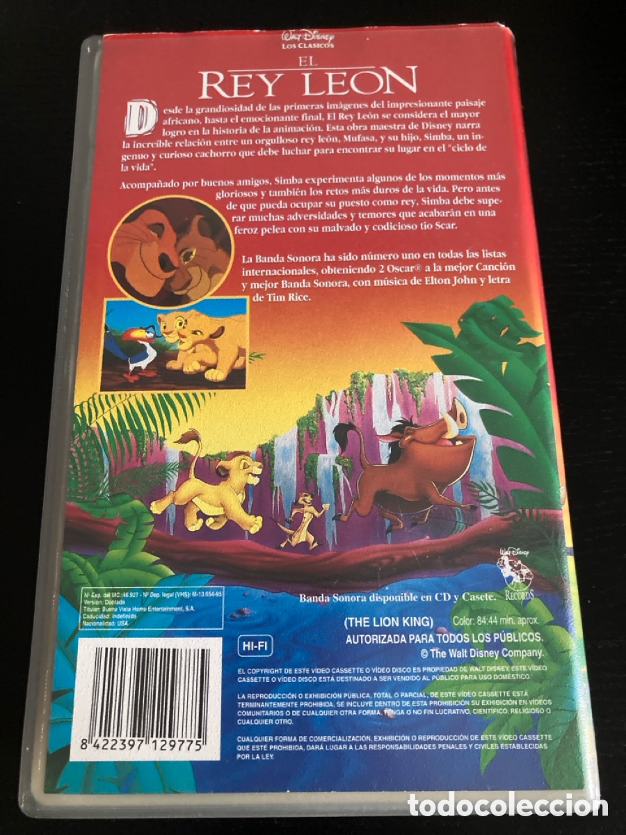Cine: Pel&iacute;cula El Rey Le&oacute;n VHS - Foto 2