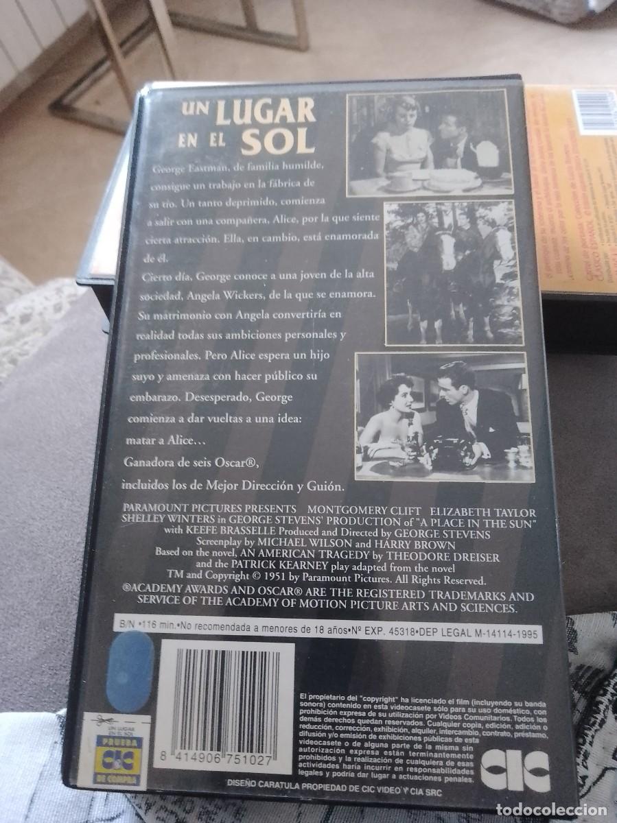 Cine: Un lugar en el sol vhs - Foto 3
