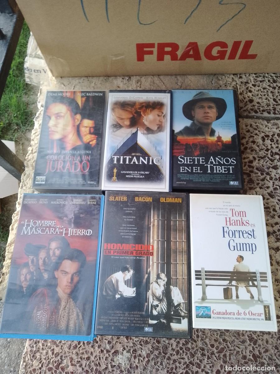 Cine: Lote 6 vhs drama Titanic forrest, siete y,,