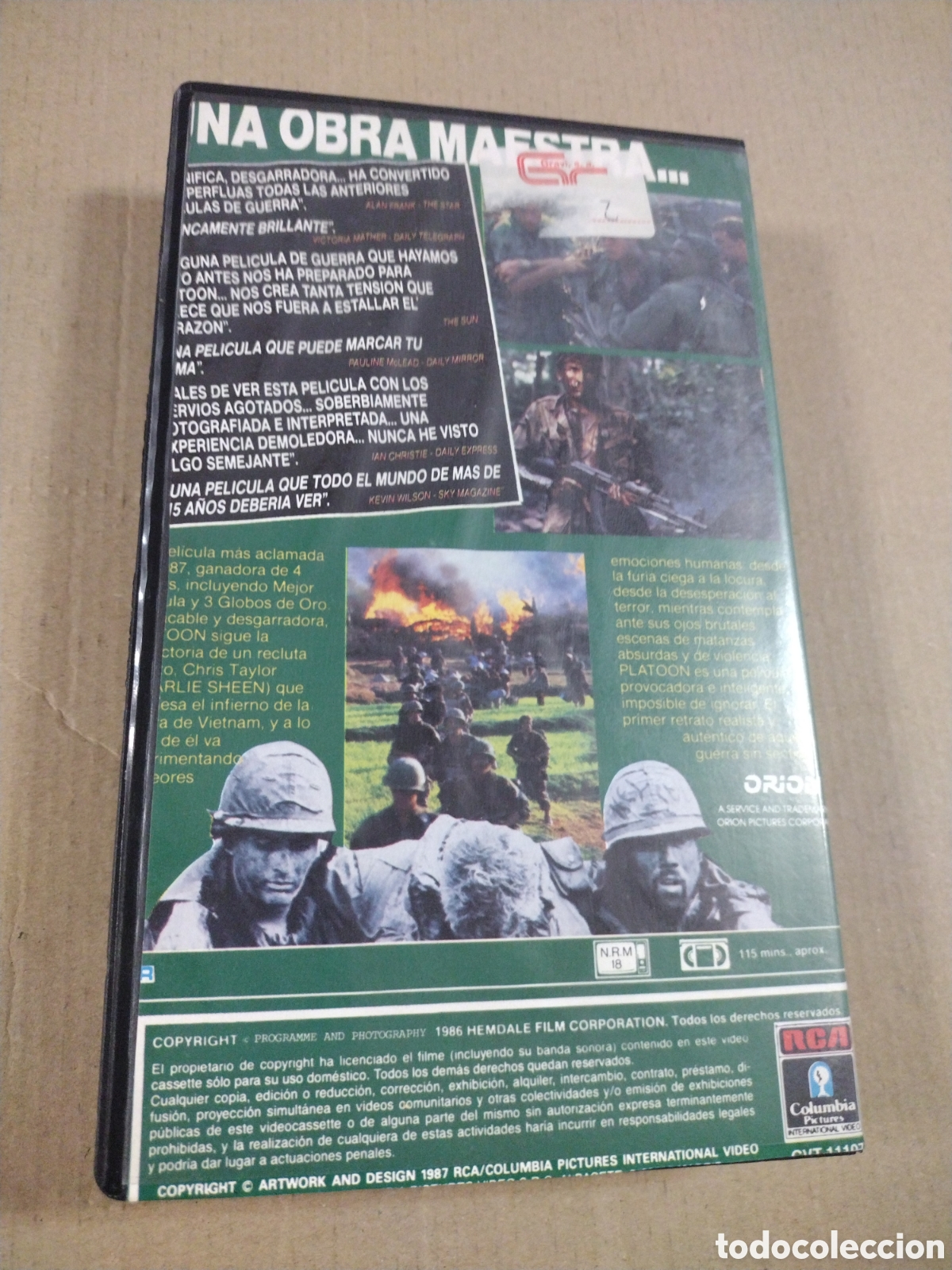 Cine: PLATOON, OLIVER STONE. VHS. - Foto 2
