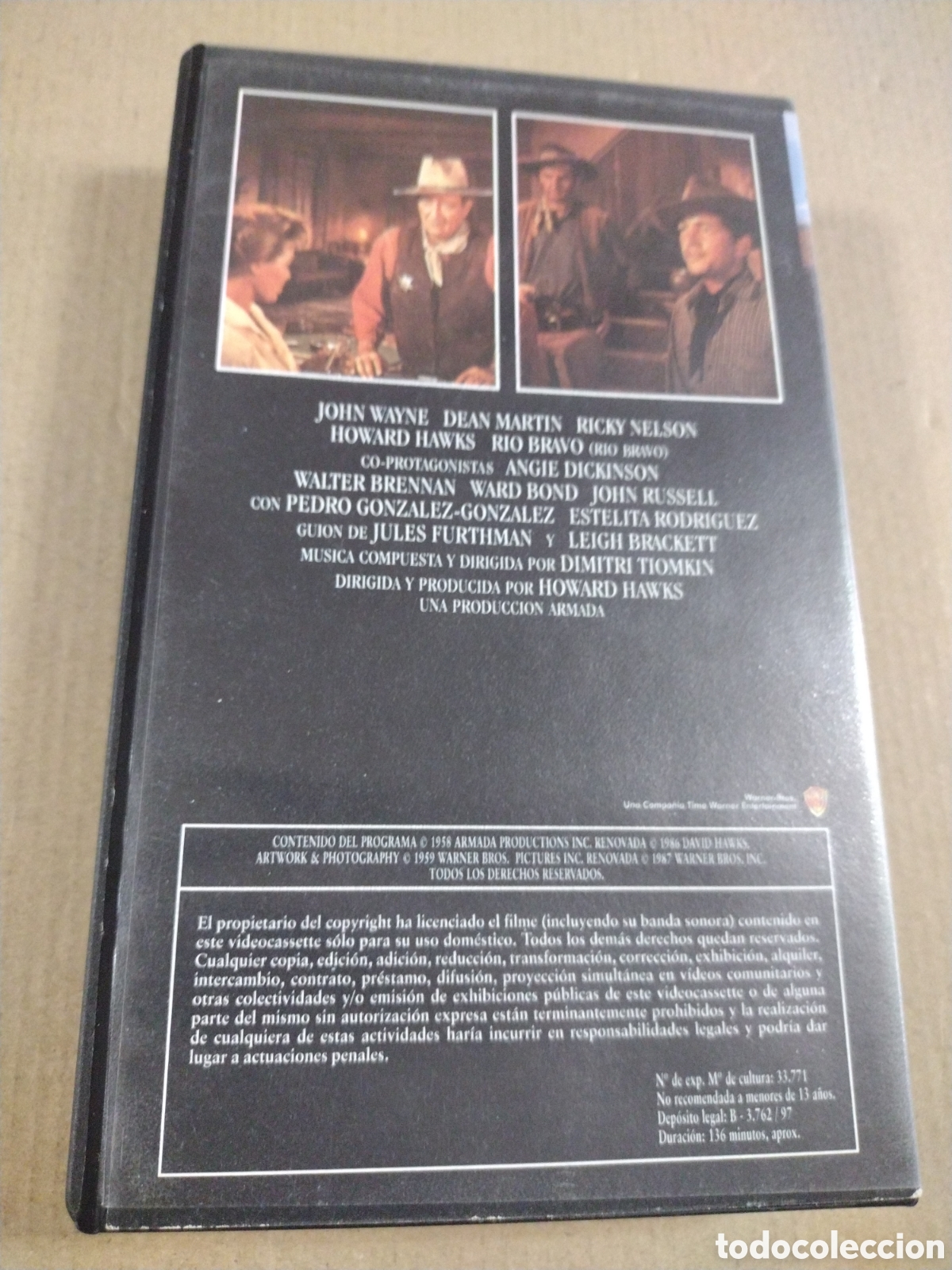 Cine: Rio Bravo. John Wayne. VHS. - Foto 2