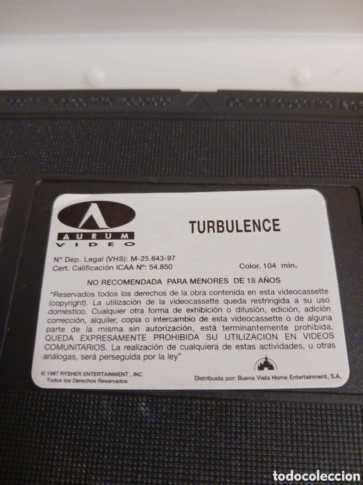 Cine: TURBULENCE. Pel&iacute;cula VHS. - Foto 3