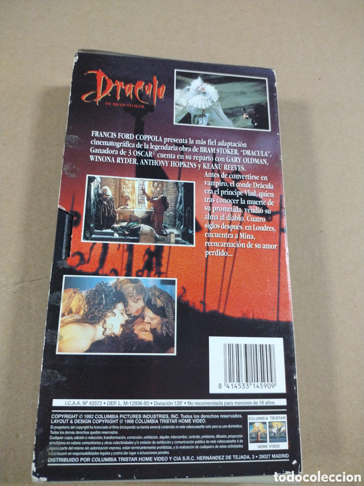 Cine: Dr&aacute;cula. Bram Stoker. VHS. - Foto 2